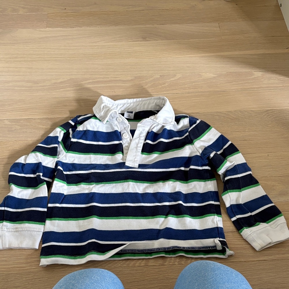 Janie and Jack Navy Blue Striped Polo